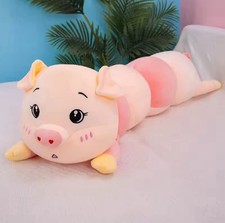Peluche chenille cochon 60 cm