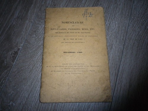 Nomenclature des rues - des,