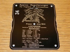 vintage PRESSO SKOP 1944 a.schwarm SUISSE PLAQUE de CALCULS du FROID FRIGIDAIRE