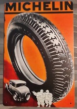 Plaque métal tôle MICHELIN vintage garage métal réédition 20x30 cm Bibendum 14