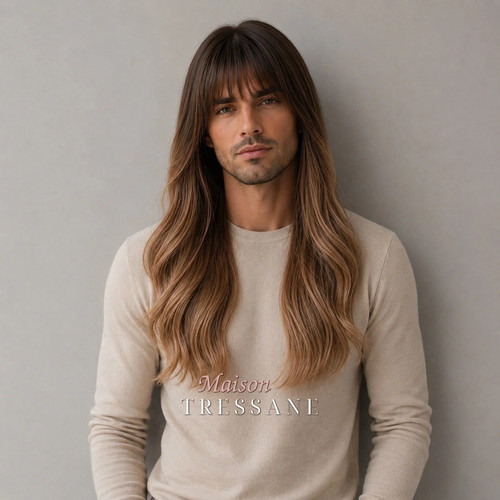 Perruque homme beige cendré