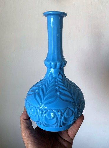 Grand vase opaline bleu - grand,