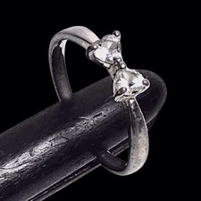 Belle Bague Toi Et Moi 2 zircon  en forme de Coeur  Taille 58