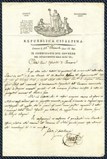 SUP - Lettre de CREMONA (Répub. CISALPINE, état satellite de la France) - 1800
