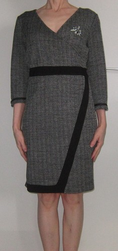Robe chic chinée gris noir - robe, gris/noir