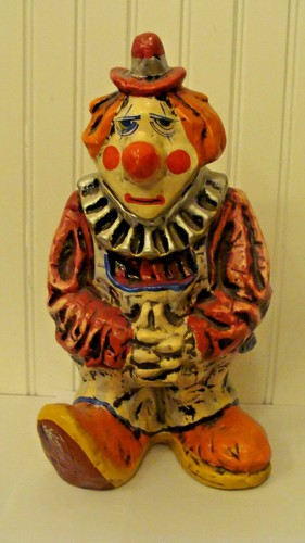 Vintage large colorful clown - colorful,