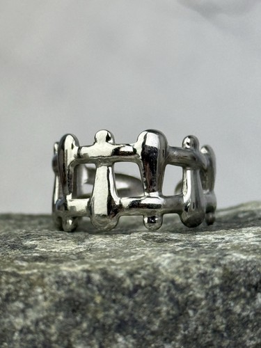 Bague argentée ajourée - bague,
