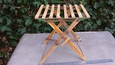 Ancien TABOURET PLIANT en bois et métal pour camping pêche années 50 bel état.
