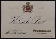 Ancienne Etiquette KIRSCH PUR