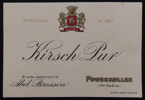 Ancienne etiquette kirsch - ancienne, pur