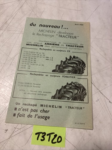 Michelin pneu tracteur 1960 - tracteur,