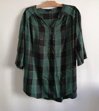 Blouse vert noir doré coton polyester T44 Kiabi (2503095)