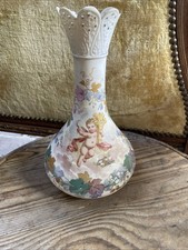 Ancien Vase Napoléon III Porcelaine Ange Puti Accidenté 