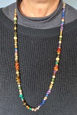 Collier sautoir en pierres semi précieuses