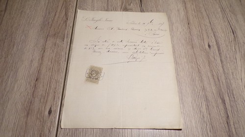 Lettre avec timbre quittance