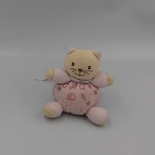 Mini doudou chat rose - , fleur