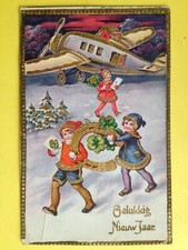 cpa Gaufrée FANTAISIE BONNE ANNÉE 1940 GELUKKIG NIEUW JAARAvion Fer à Cheval