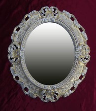 Miroir Murale Or Argent Ovale