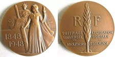 Médaille bronze Centenaire de la Révolution 1848 1948 , par Bazor
