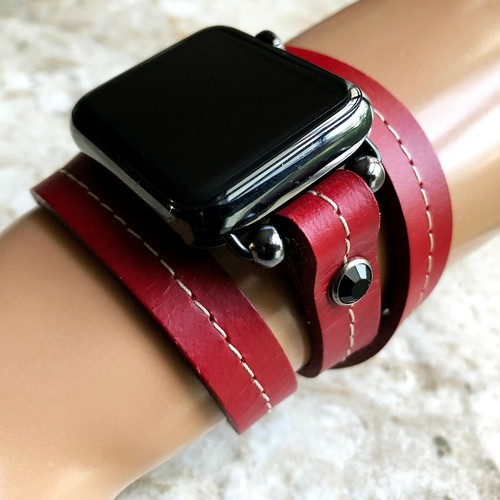 Vintage rouge drapé - drapé, bracelet