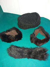 BORDS DE MANCHE EN FOURRURE + TOQUE  LOT N°5