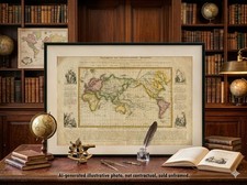 RARE 1834 World Map - Origins