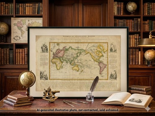 Rare 1834 world map origins - 1834,