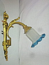 Grande applique XIXè Napoléon III en bronze doré style Louis XVI- tulipe bleue