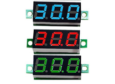 Module Voltmètre 0.36" - 2.8V à 30V - afficheur LED - Bleu/Rouge/Vert