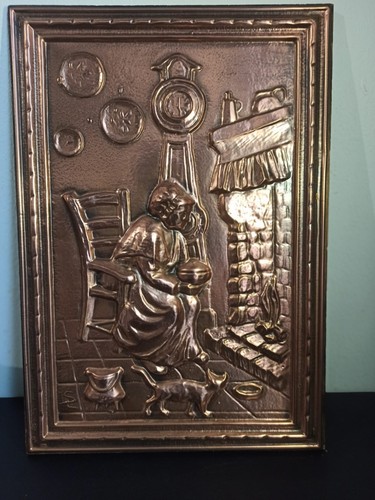 Ancien tableau cuivre - tableau, en