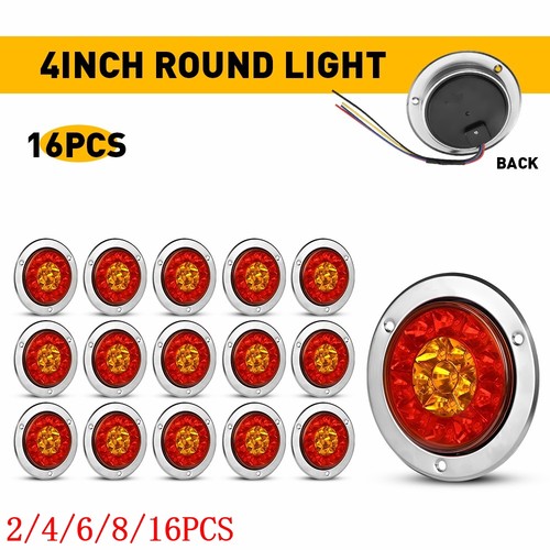 16x led 4inch - 4inch, red/amber