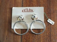 Paire de boucles d'oreille vintage neuves de stock  'Créoles' Clips Celor
