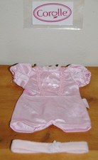 ?Vetement COROLLE 30 Cm Combinaison Courte Satin Rose + Bandeau Poupon Poupée