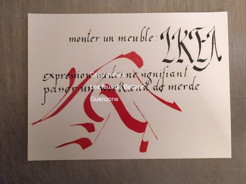 Calligraphie humour mot meuble