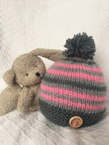 Chapeau bobble bébé - , tricoté