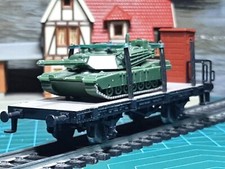 HO  MÄRKLIN 323 - WAGON PLAT à RANCHERS*** TRANSPORT VÉHICULE MILITAIRE*** CHAR