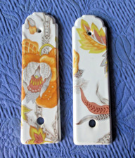 2 plaques de propeté porte en Porcelaine de Paris Décor Simbad VINTAGE