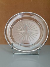 Assiette De Présentation , Cristal Taillé Et Argent Massif , Fin XIX°.