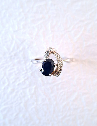 Bague saphir véritable argent