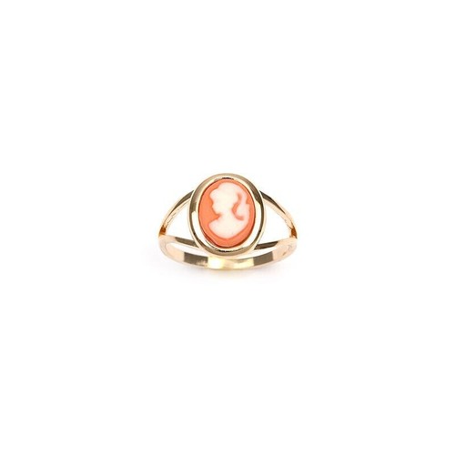 Bague camée fond - rose, bord