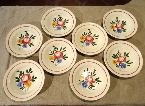 Assiettes creuses faïence - 8,