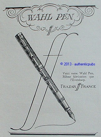 Publicite frazar wahl pen - wahl,