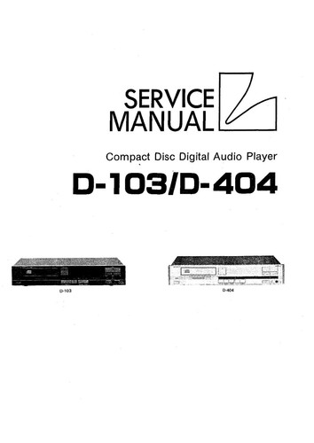 Service manuel instructions - service, d'instructions