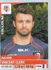 258 VINCENT CLERC # STADE TOULOUSAIN TOP 14 STICKER PANINI RUGBY 2015