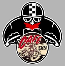 CAFE RACER MOTO POUR BMW BIKER 8,5cmX7,5cm AUTOCOLLANT/STICKER MOTO MA094