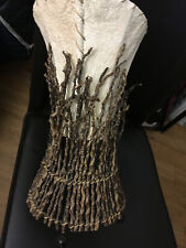 ABAT JOUR LIANE DE VIGNE MARRON + TISSU BEIGE, 4 PIEDS BOULE MÉTAL NOIR, VINTAGE