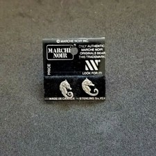 Boucles D'Oreilles Seahorse Noires (2) En Argent Sterling 925