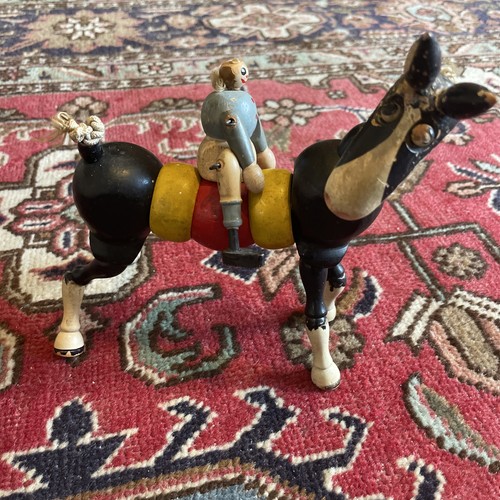 Cheval cavalier bois - cavalier, peint