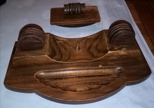 Ancien encrier bois son - en,