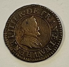HENRI IV / DOUBLE TOURNOIS / 1599 A / CUIVRE / TB+ / RARE